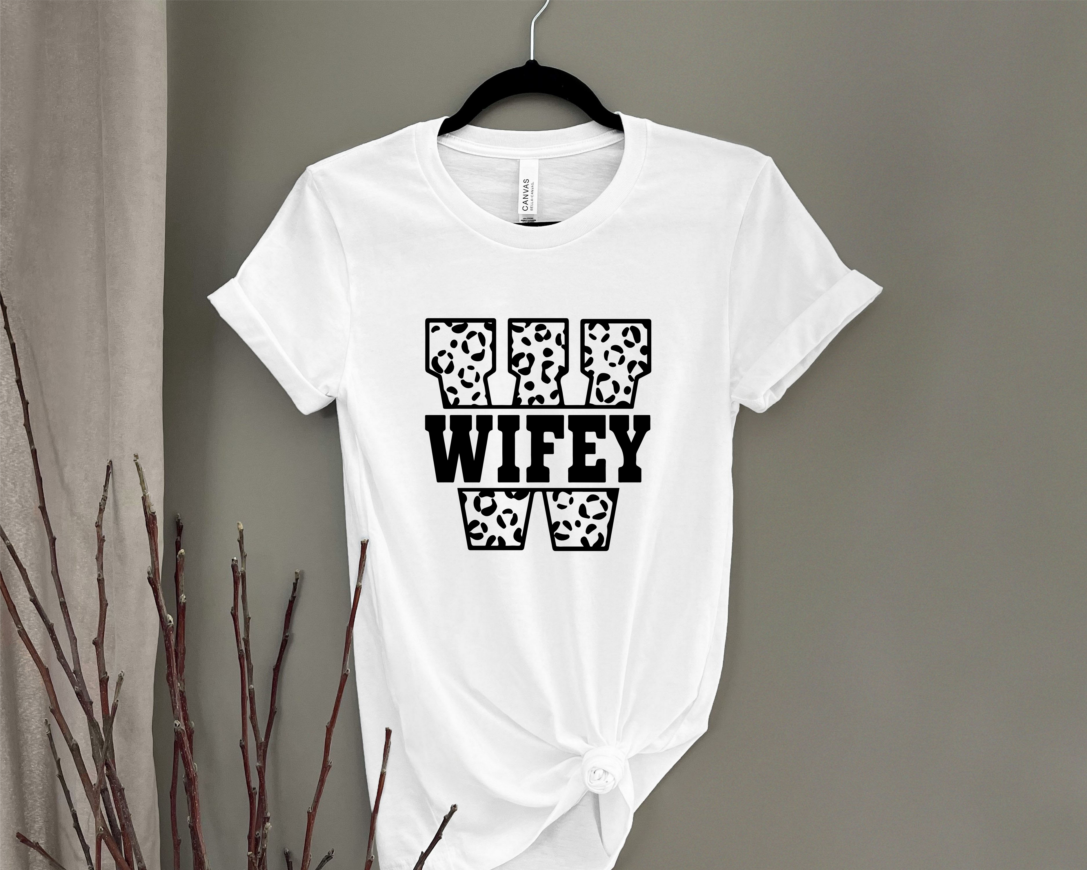 Leopard Print Wifey Shirt  - Commercially Printed Shirt - Fast Turn Around Time