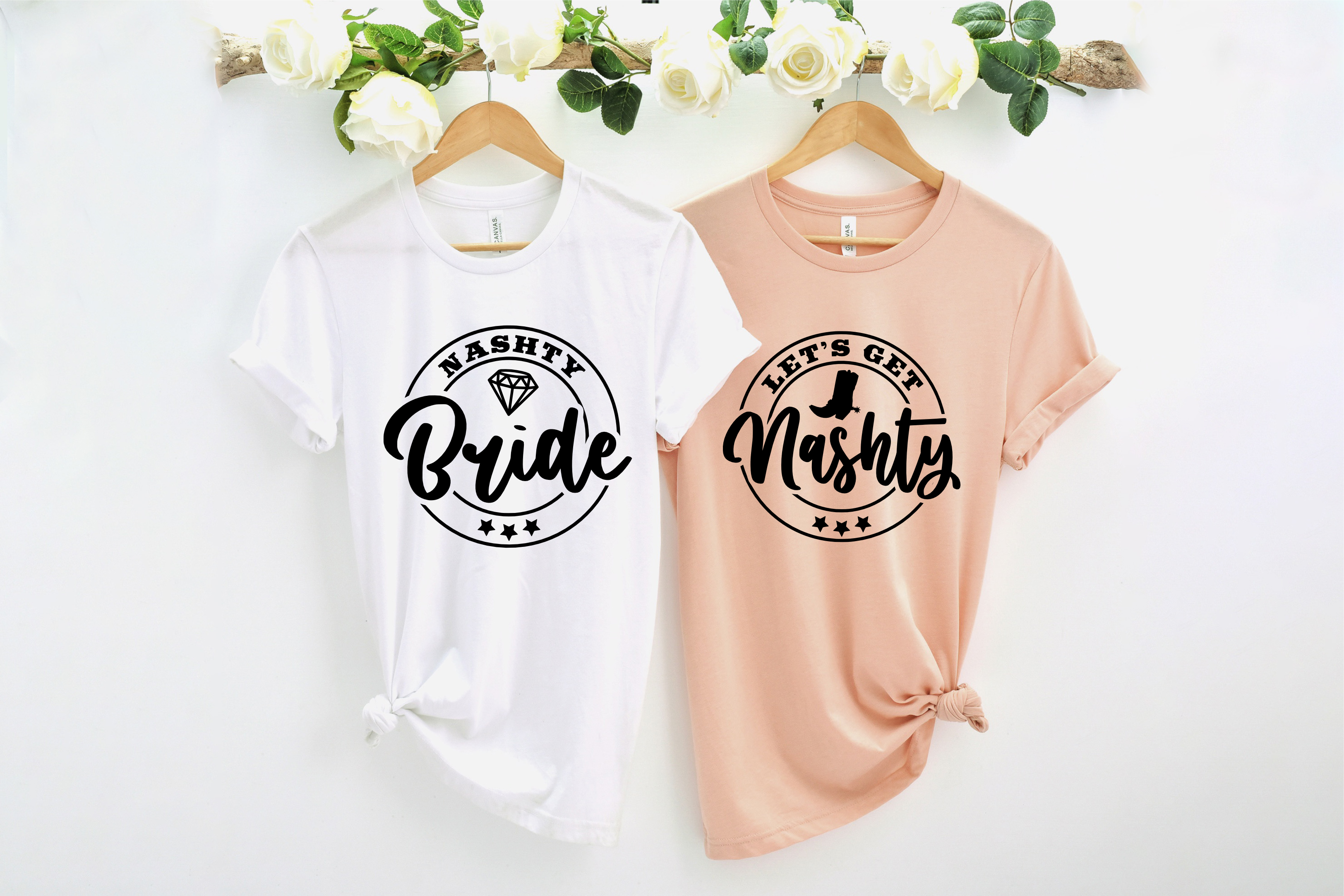 Nashty Bride or Let's get Nashty Bachelorette Shirts   - Commercially Printed Shirt - Fast Turn Around Time
