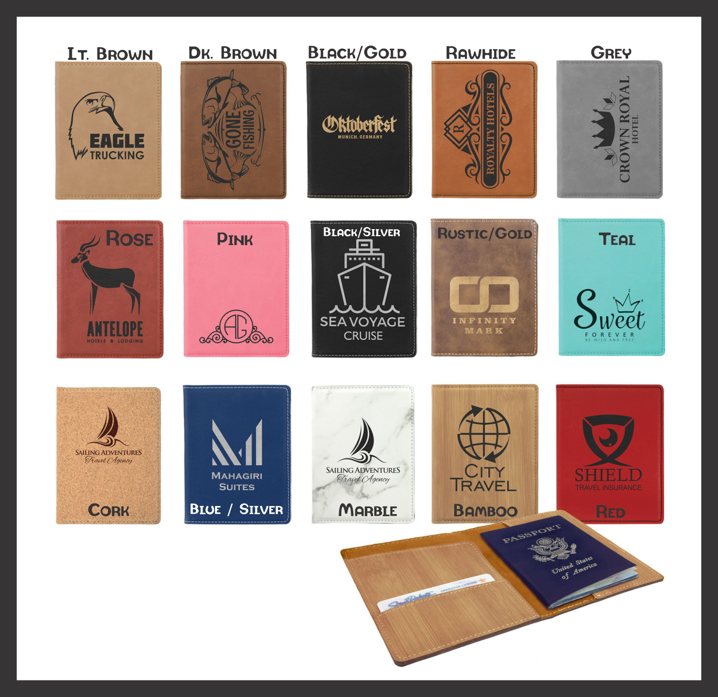Time for Travel Passport Cover - Laser Engraved - Passport Cover