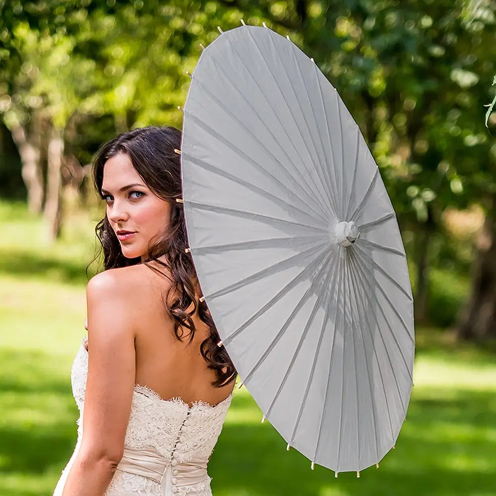 Pretty Paper Parasol With Bamboo Handle - MULTIPLE Colors Available!