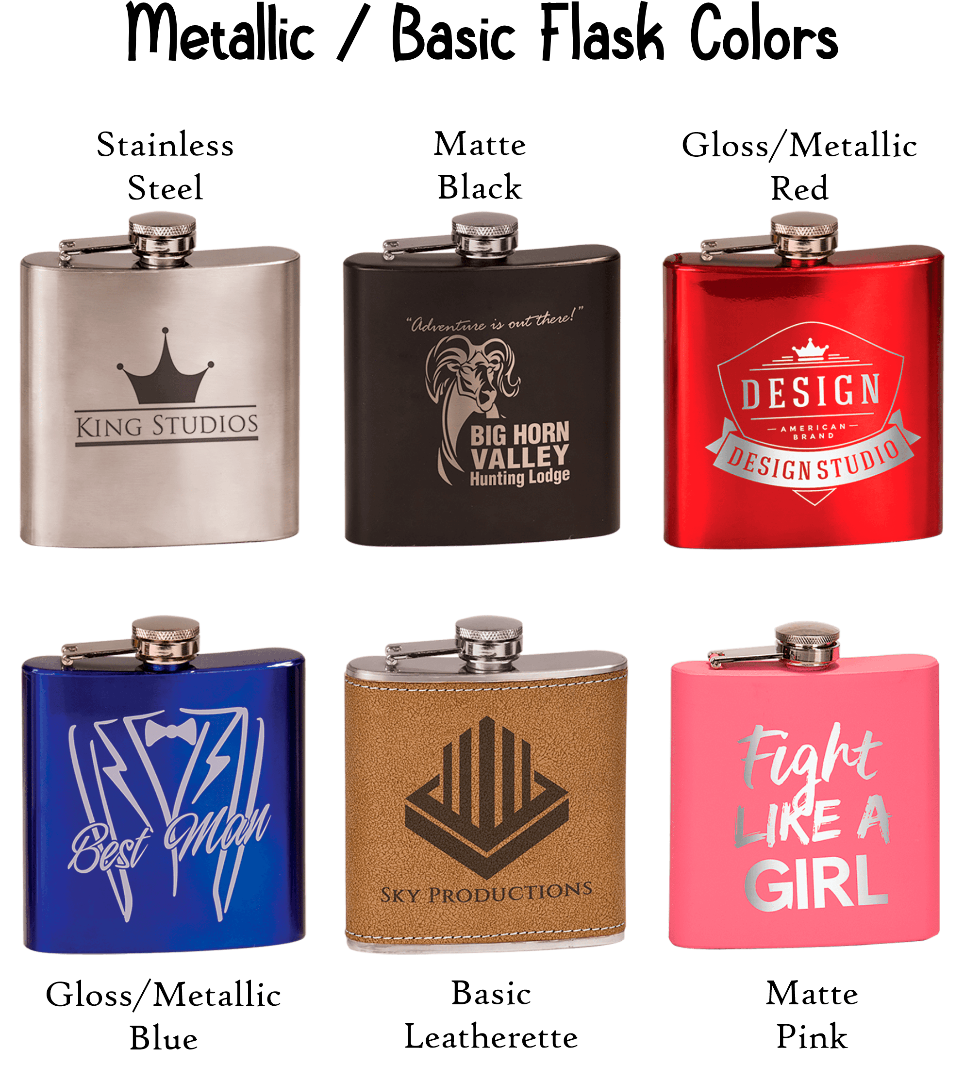 Football Wedding Party Flask - Metal or Leatherette