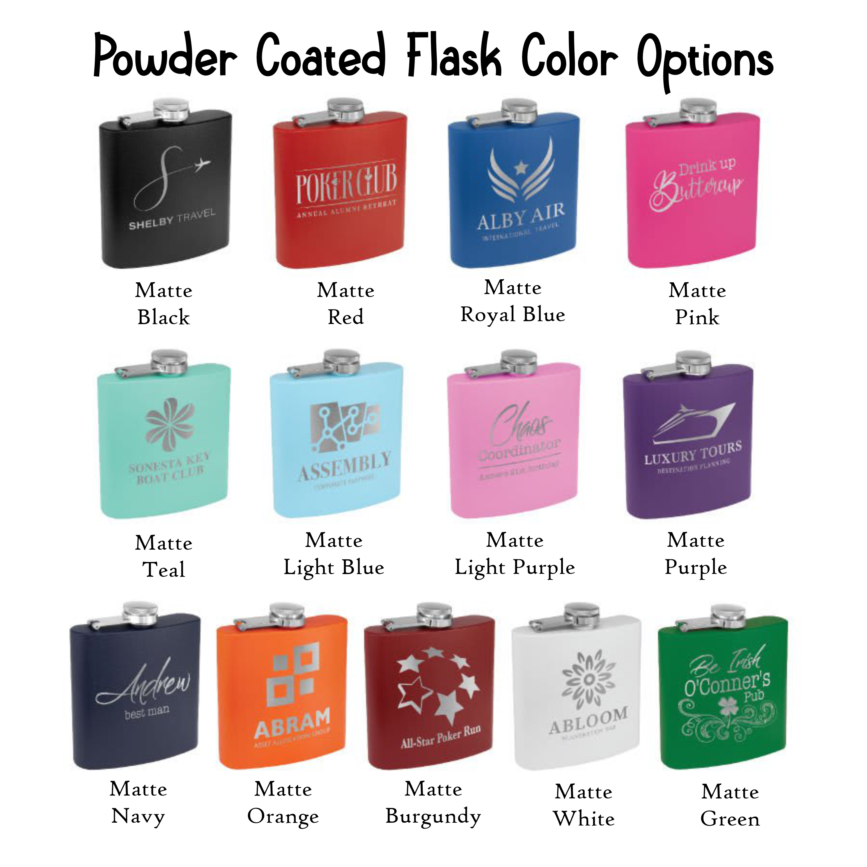 Most Popular Personalized Flask - Metal or Leatherette